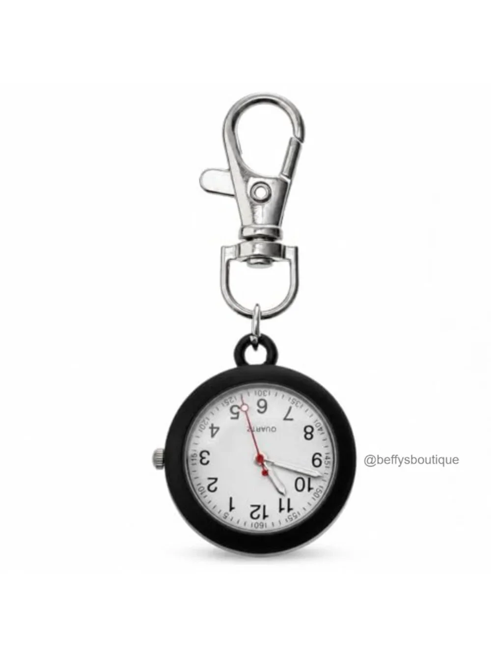 Clip On Pocket Watch for Nurses Women Men Badge Watch Analog Quartz Stainless